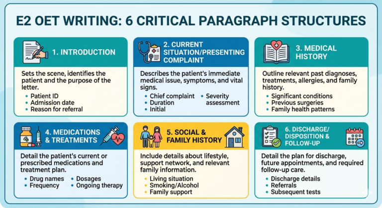 E2 OET Writing – 6 Critical Paragraph Structures