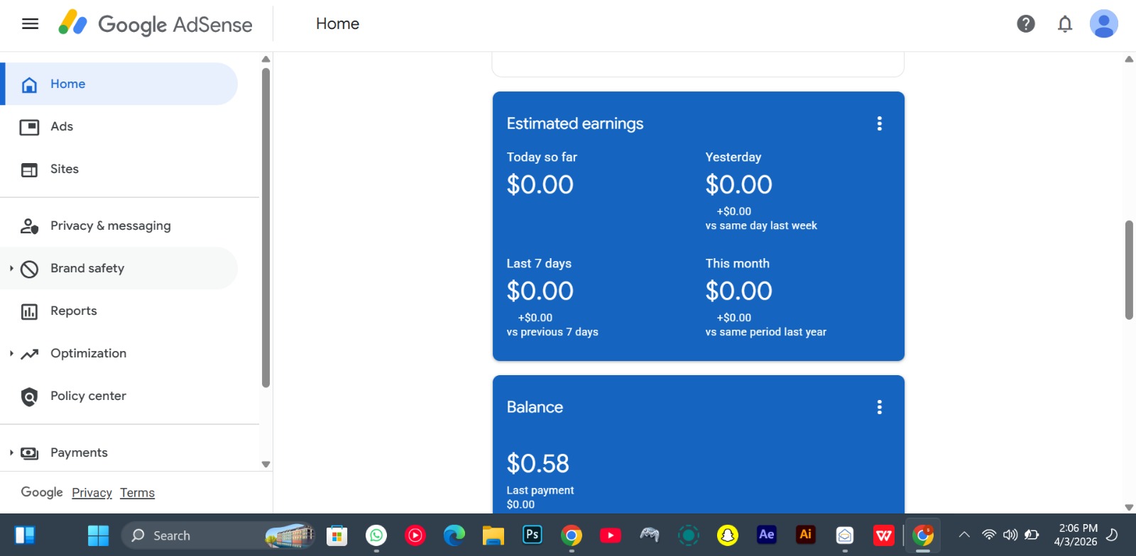 Unverified Naija AdSense available .com domain